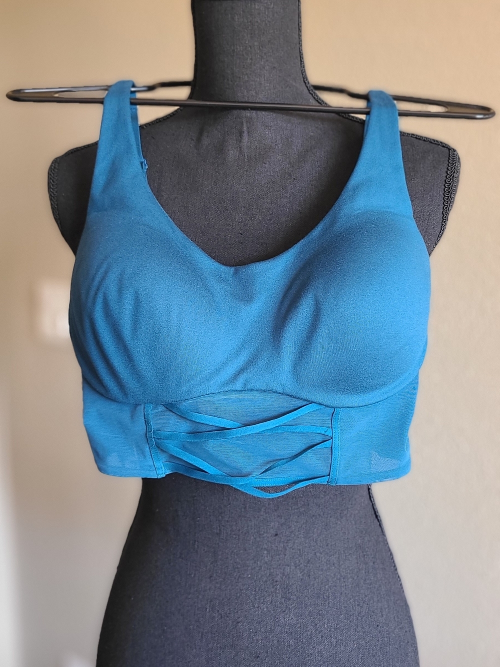 Victoria's Secret Lightweight Teal Blue  Sports Bra with Crisscross Front